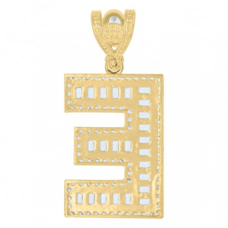 10K GOLD BAGUETTE LETTERS PENDANT