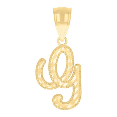 10K GOLD CURSIVE LETTER PENDANT