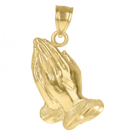 10K GOLD PRAYING HANDS PENDANT