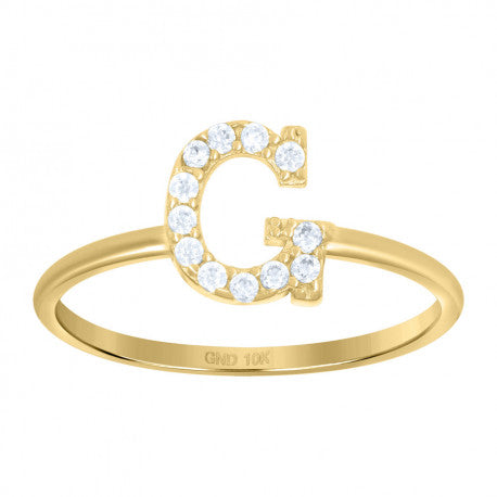 10K GOLD WOMEN LETTER RING