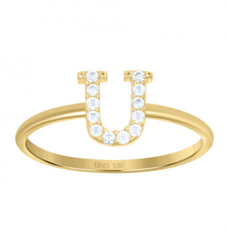 10K GOLD WOMEN LETTER RING