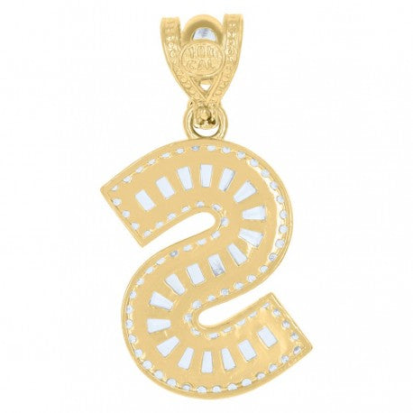 10K GOLD BAGUETTE LETTERS PENDANT