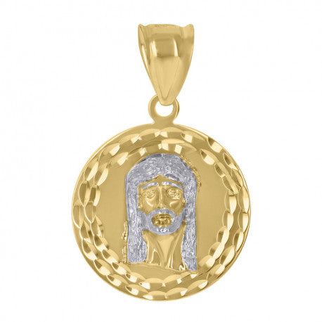 10K GOLD CIRCLE JESUS PENDANT