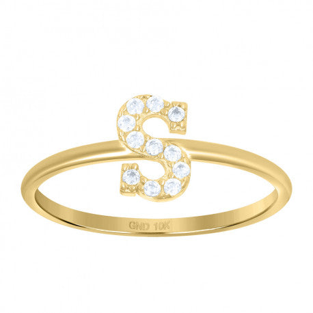 10K GOLD WOMEN LETTER RING