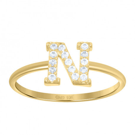 10K GOLD WOMEN LETTER RING