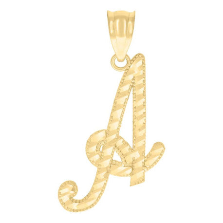 10K GOLD CURSIVE LETTER PENDANT