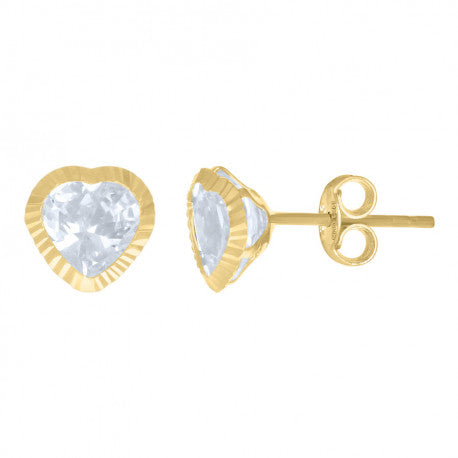 10K GOLD HEART EARRINGS