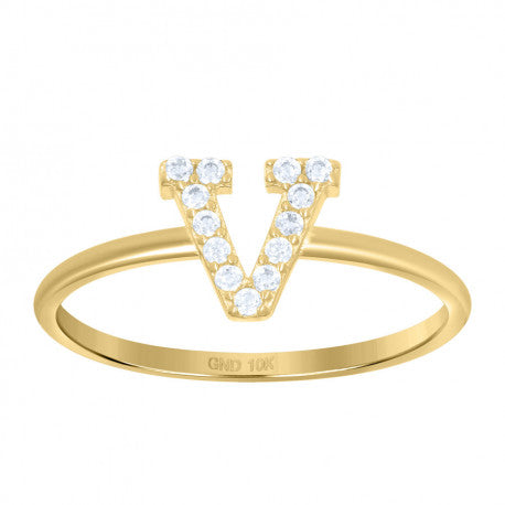 10K GOLD WOMEN LETTER RING