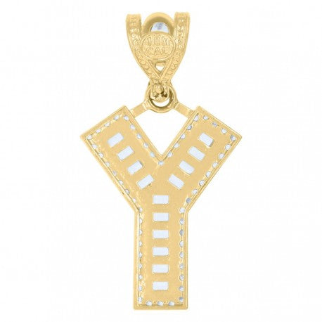 10K GOLD BAGUETTE LETTERS PENDANT