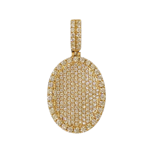 14K GOLD OVAL + DIAMONDS PENDANT