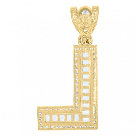 10K GOLD BAGUETTE LETTERS PENDANT