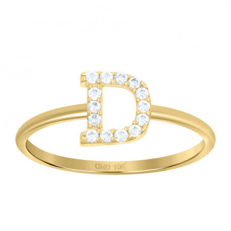 10K GOLD WOMEN LETTER RING