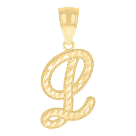 10K GOLD CURSIVE LETTER PENDANT